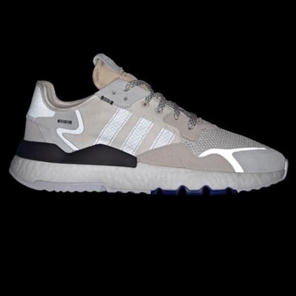 Adidas Nite Jogger in Raw White/Grey/Active Blue NWT